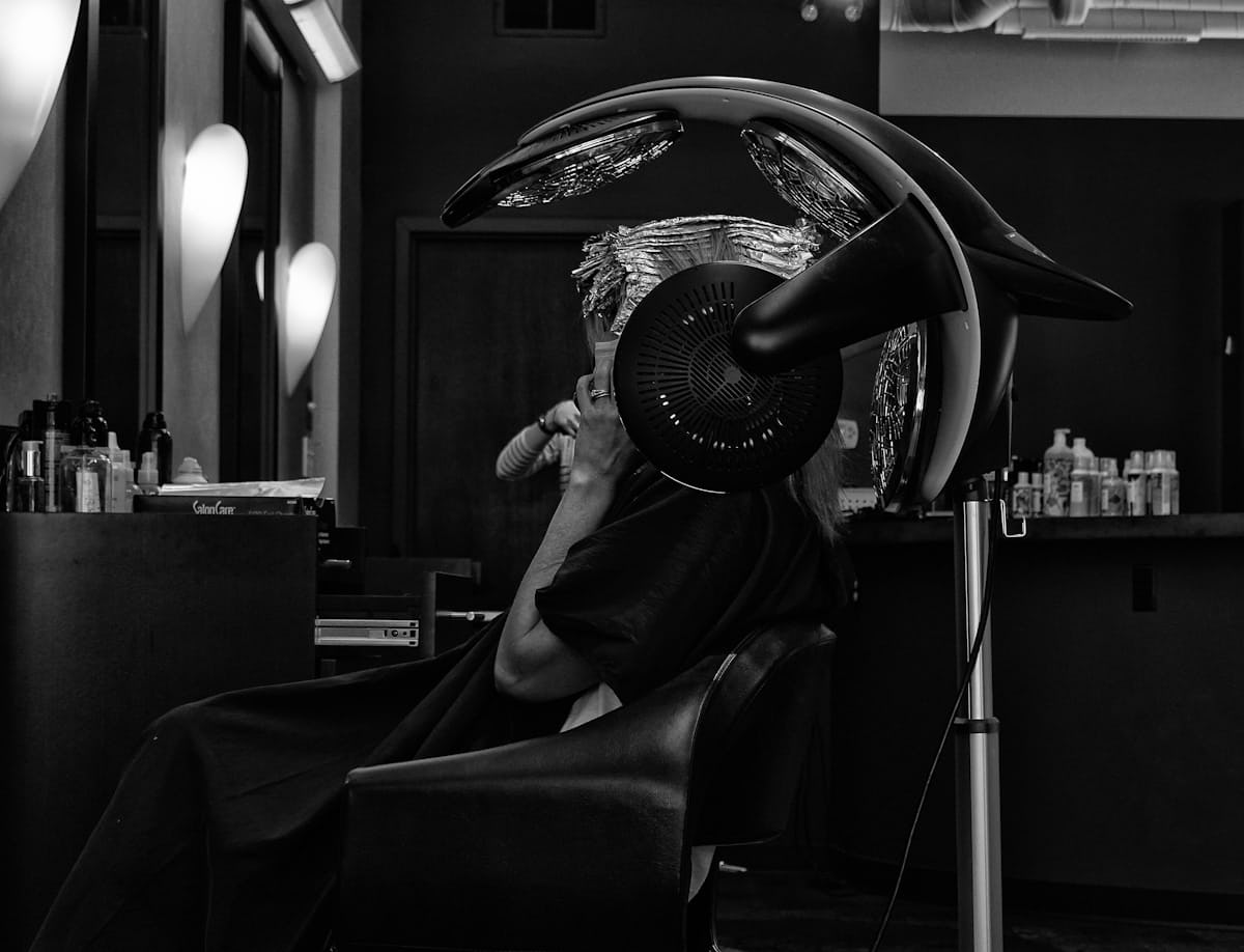 Classic barber chair setup